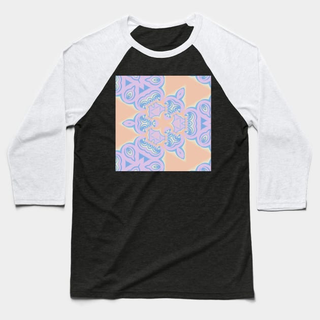 Kaleidoscope of Digital Abstract with Soft Pastel Color Palette Baseball T-Shirt by Peaceful Space AS